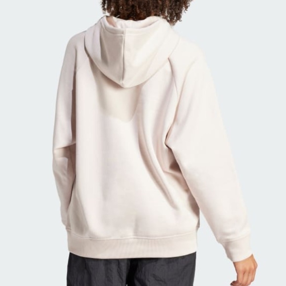 Adidas Cream All Szn Boyfriend Fleece Sweatshirt Hoodie Cotton Blend New Sz S - Picture 3 of 14